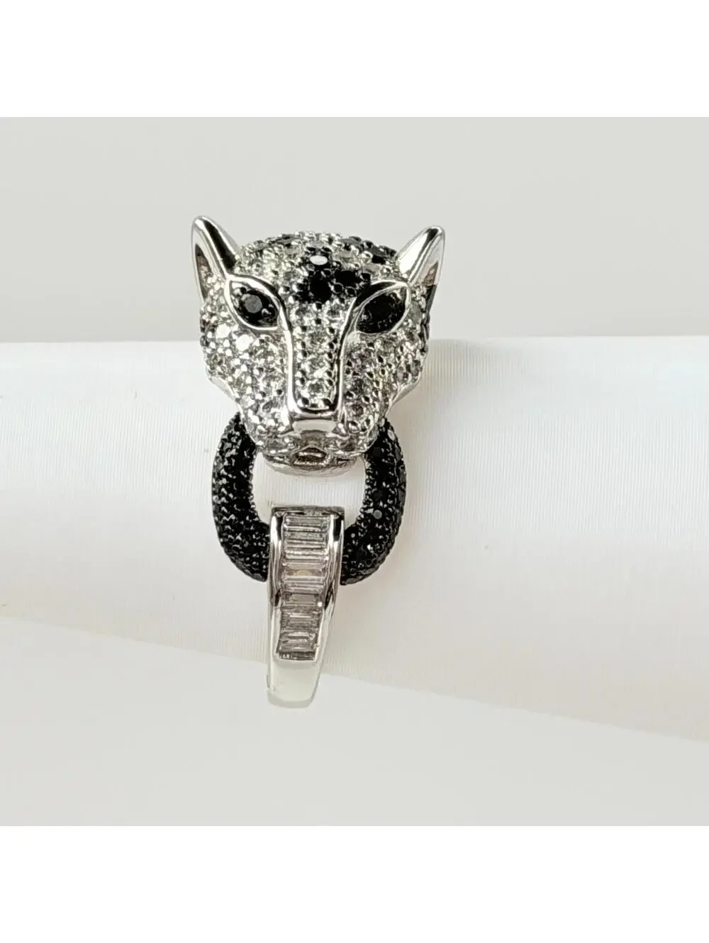 Bomb Party UNTAMED JAG Ring Sz 11 “Silence Has Teeth” Black Onyx on Rhodium